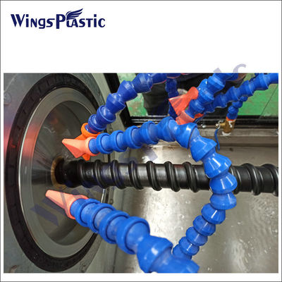 HDPE LDPEポリ塩化ビニールの管の製造業機械螺線形のPEによって波形を付けられる管の放出ライン