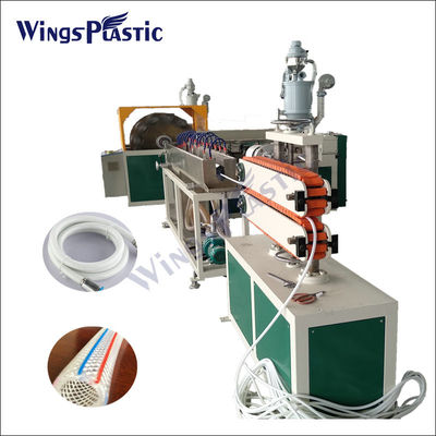 プラスチックの柔らかいPVCガーデンファイバーを帯びた強化パイプ/ホース/チューブエクストルーション製造機械ライン